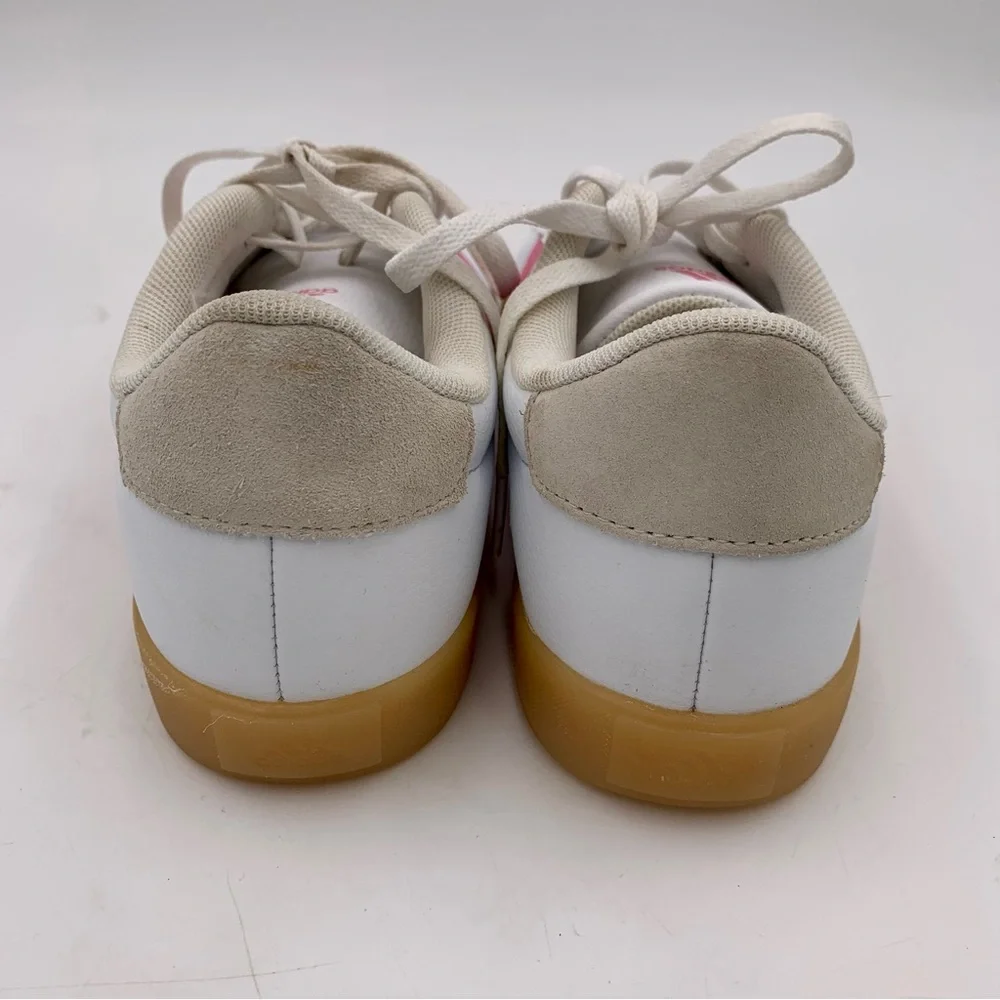 Adidas VL Court 3.0 Sneakers Shoes Women Or Big Girls Sz 5 Pink & White Youth‎